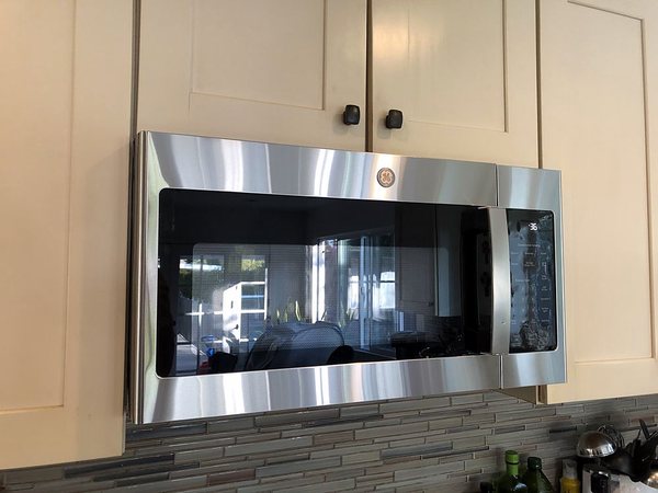 Over-the-range microwave installation