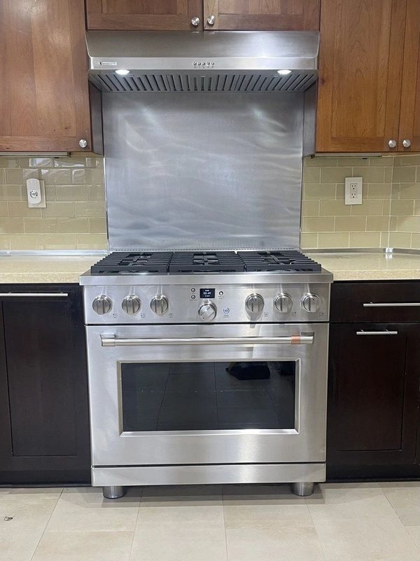 Range and vent hood installation